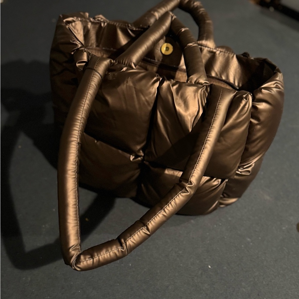 Anthropologie puffer tote bag